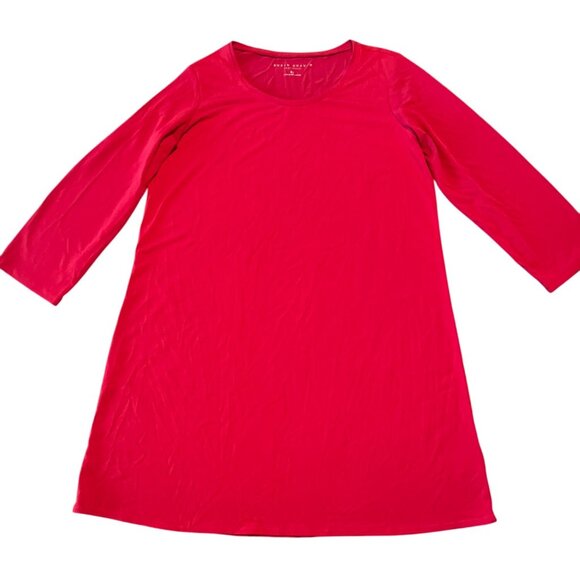 Susan Graver Modern Essentials Liquid Knit Midi Dress Red - Regular XS - Picture 2 of 7